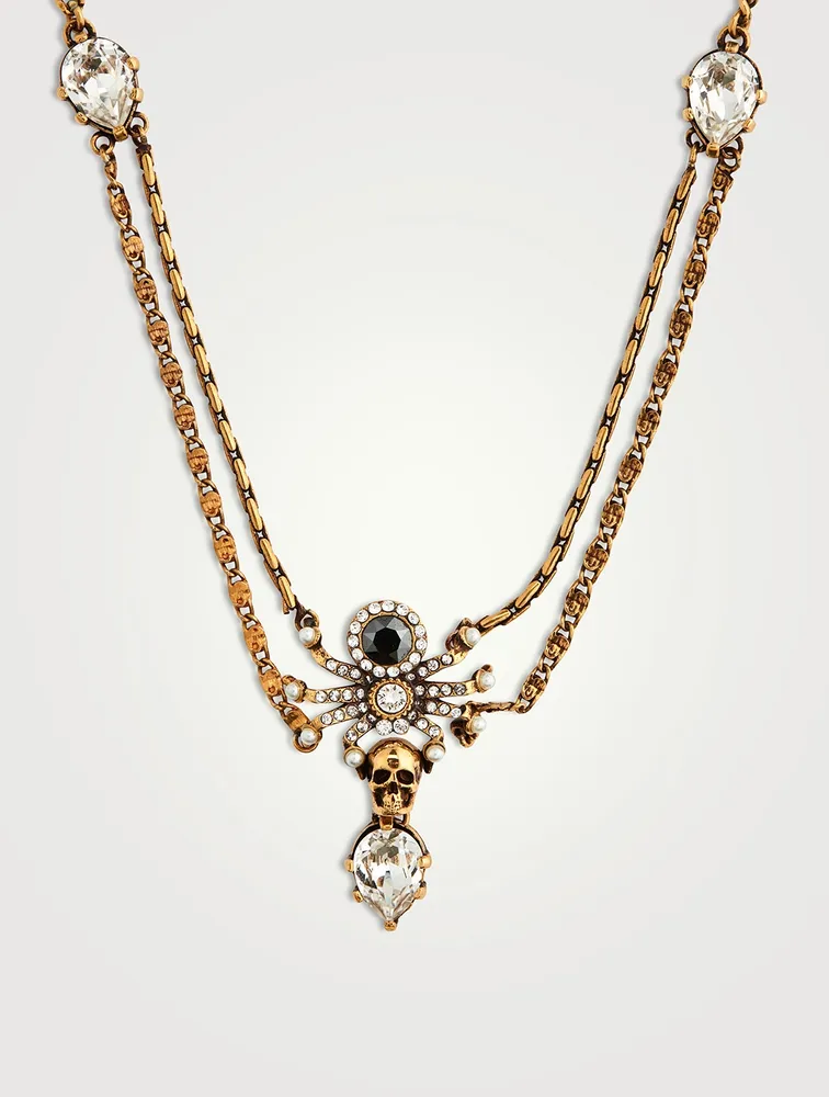 Spider Necklace With Crystals