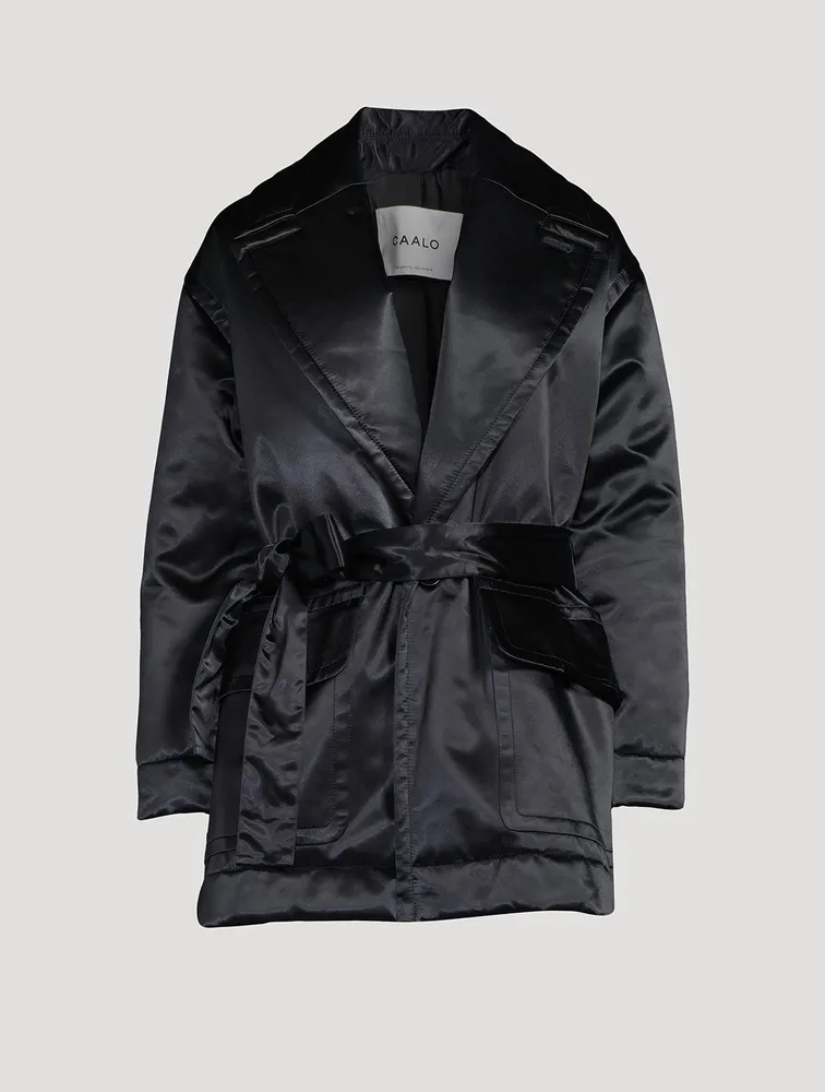 Sustainable Satin Down Robe Coat