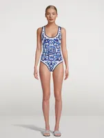 One-Piece Swimsuit Majolica Print