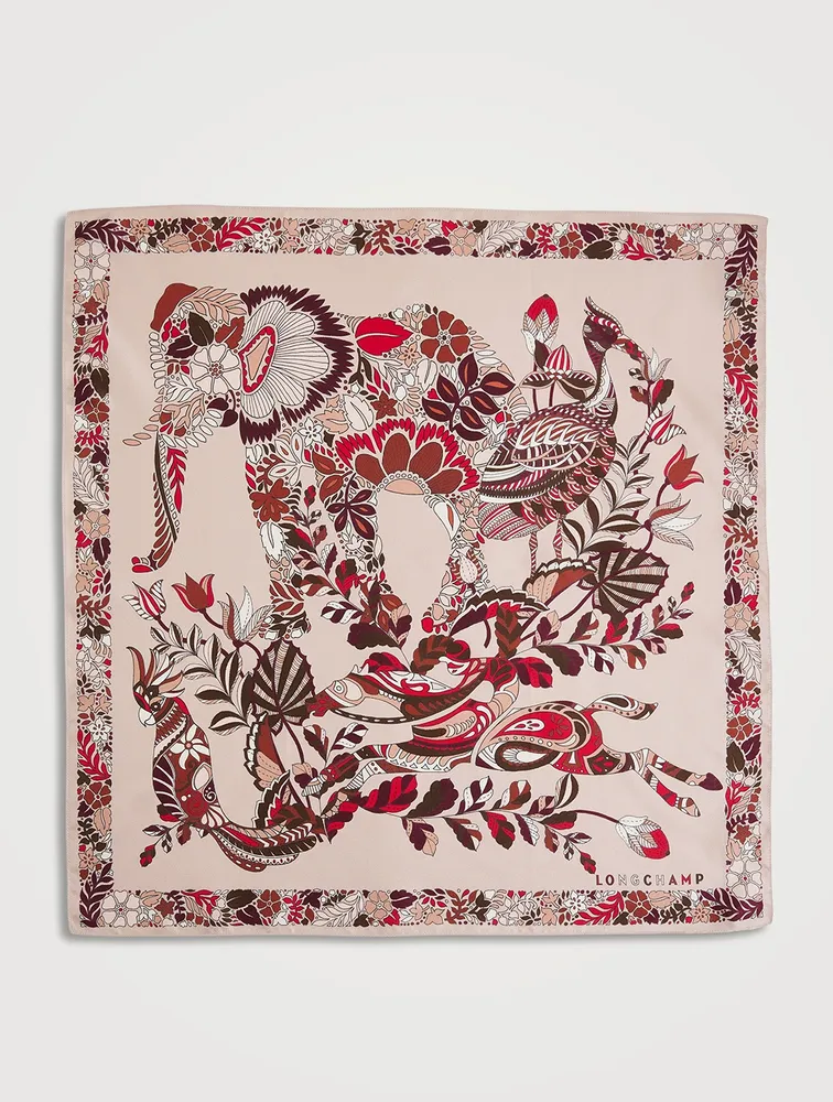 Silk Scarf In Forest Print