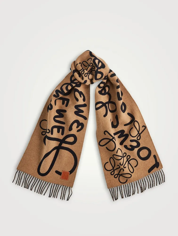Wool Cashmere Scarf With Logo