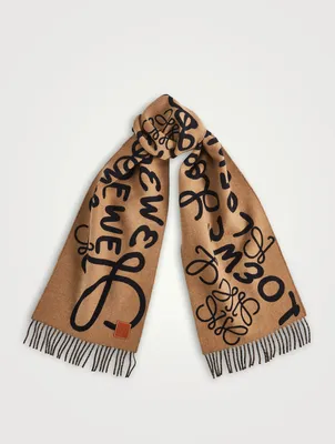Wool Cashmere Scarf With Logo