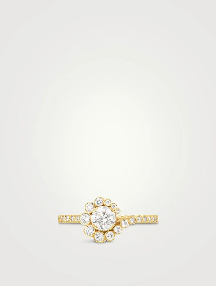 Celestine De Diamant 18K Gold Engagement Ring With Diamonds