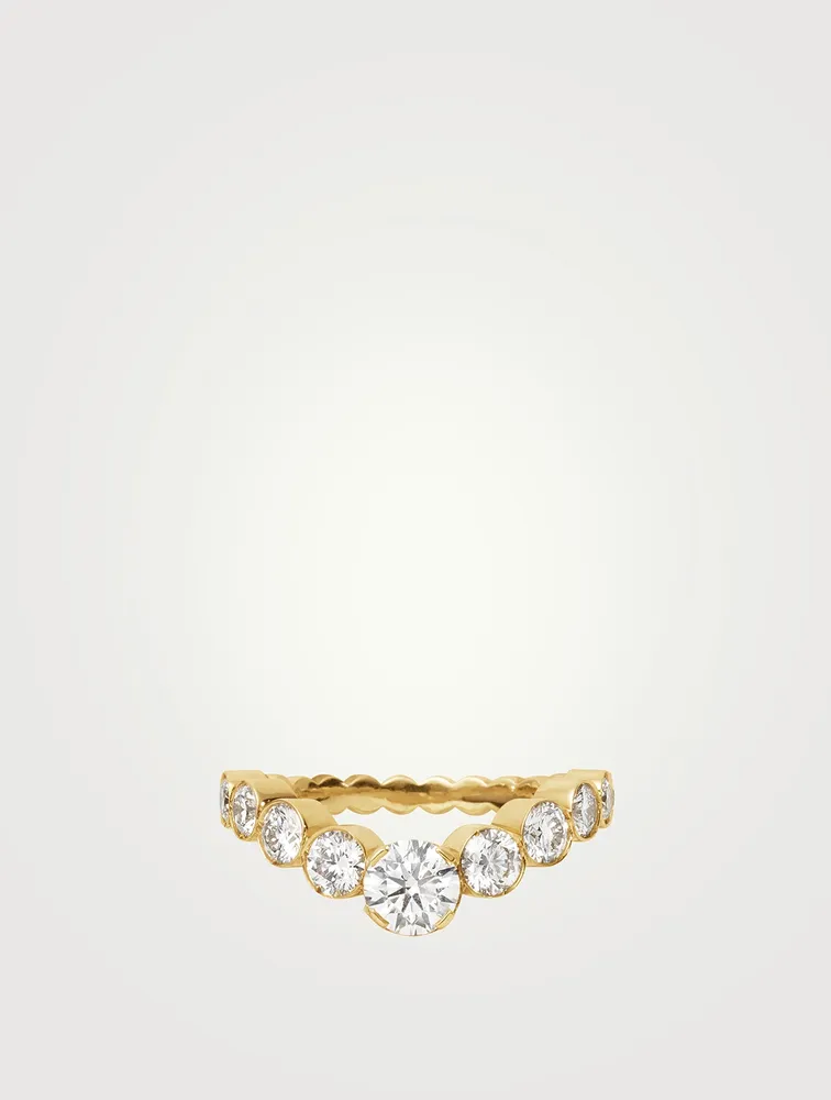 Ensemble Grace Royal 18K Gold Engagement Ring With Diamonds
