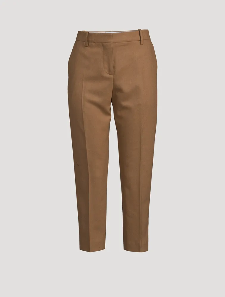 Cropped Wool Flannel Trousers