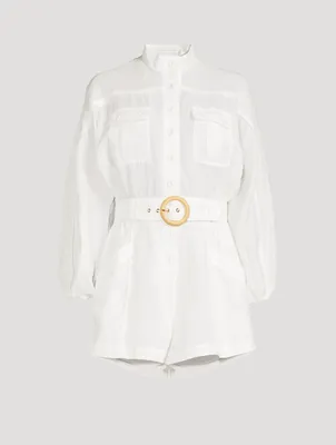 Anneke Belted Linen Playsuit