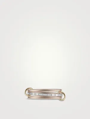 Rhea 18K Gold Stacked Ring With Diamonds