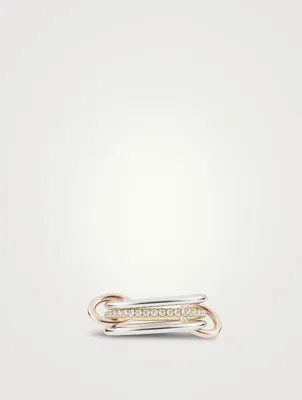 Sonny MX 18K Gold Stacked Ring With Diamonds