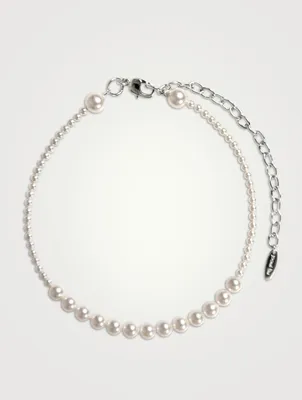 Pom Faux Pearl Necklace