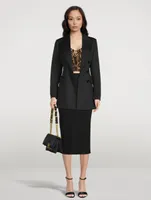 Double-Breasted Neoprene Blazer