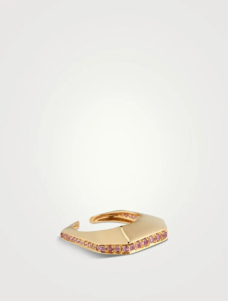 Medium Sabrina Gold Earcuff With Diamonds