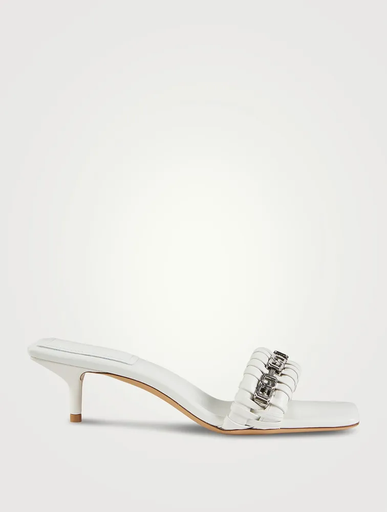 G Woven Leather Mules