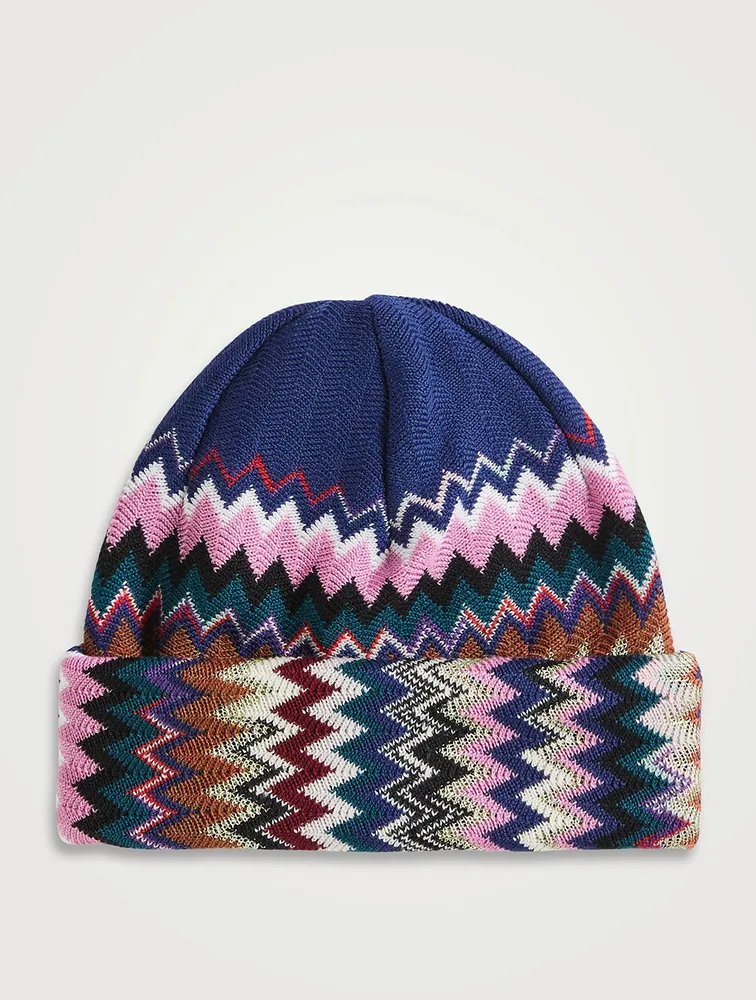 Wool Colourblock Zig-Zag Toque