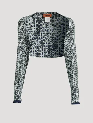 Long Sleeve Bolero In Logo Print