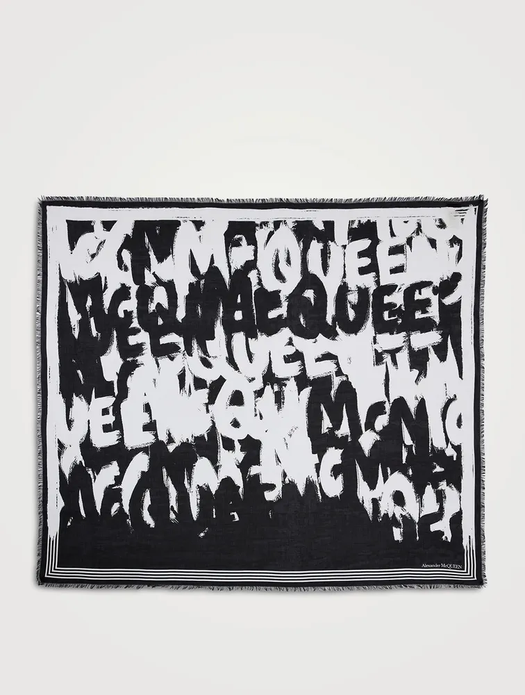 Faded Allover Graffiti Logo Scarf