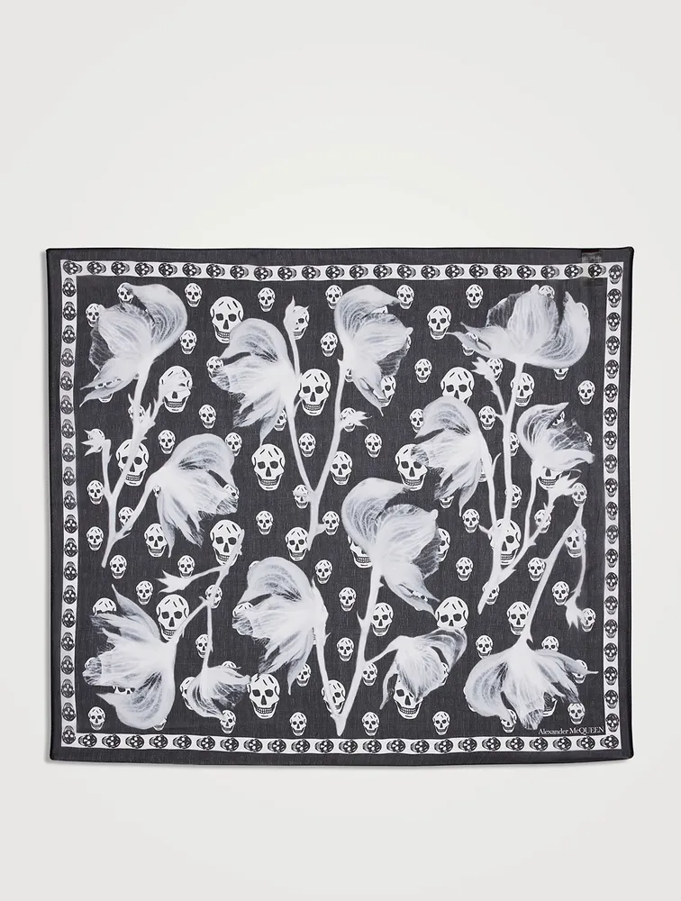 Silk Bellflower Skull Scarf
