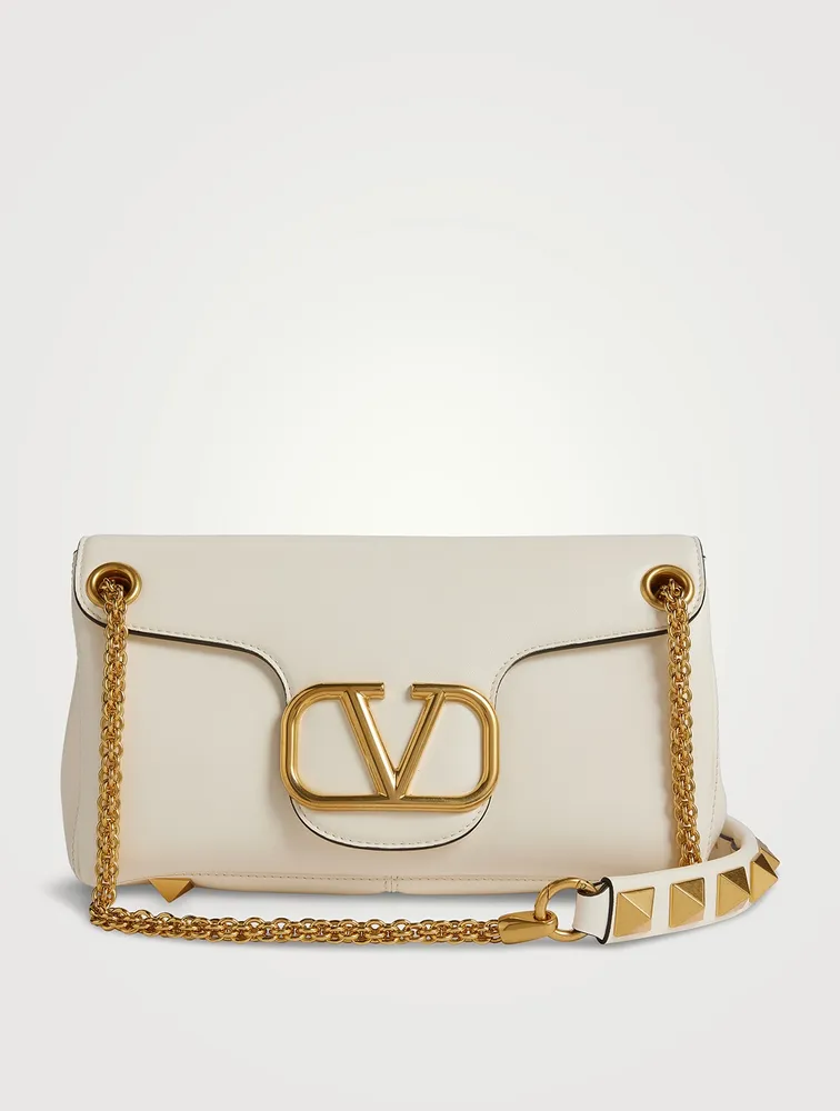 Stud Sign Leather Shoulder Bag