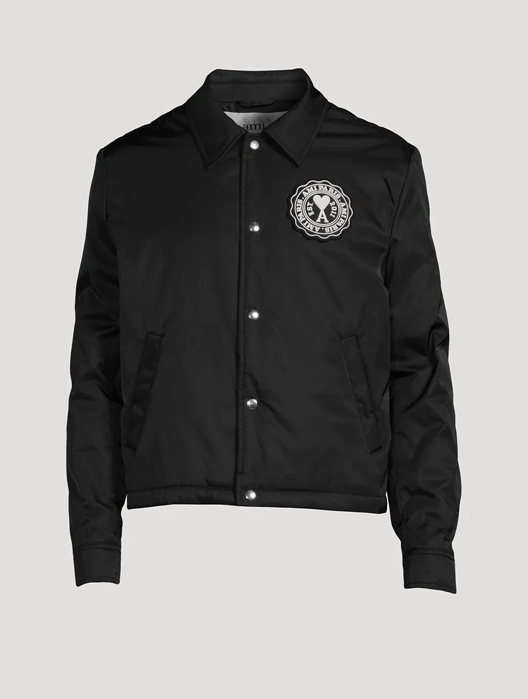 Nylon Coach Jacket With Logo