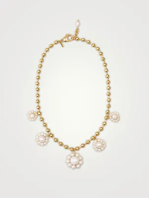Marbella Pearl Flower Necklace