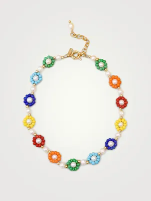 Boozi Beaded Flower Necklace