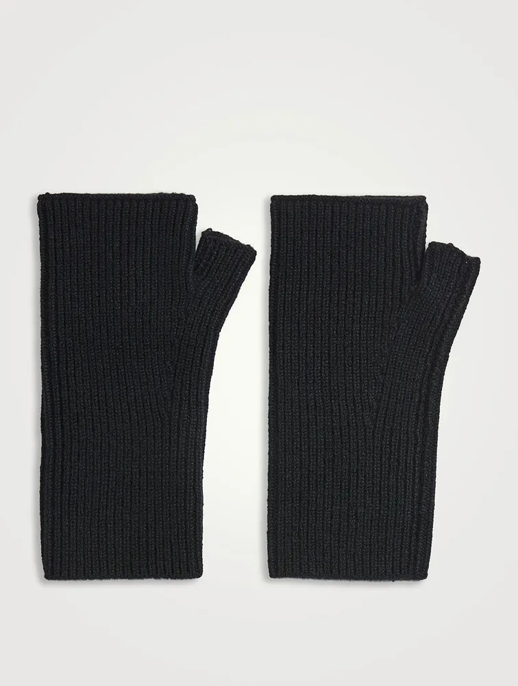 Madrid Ribbed Cashmere Fingerless Gloves