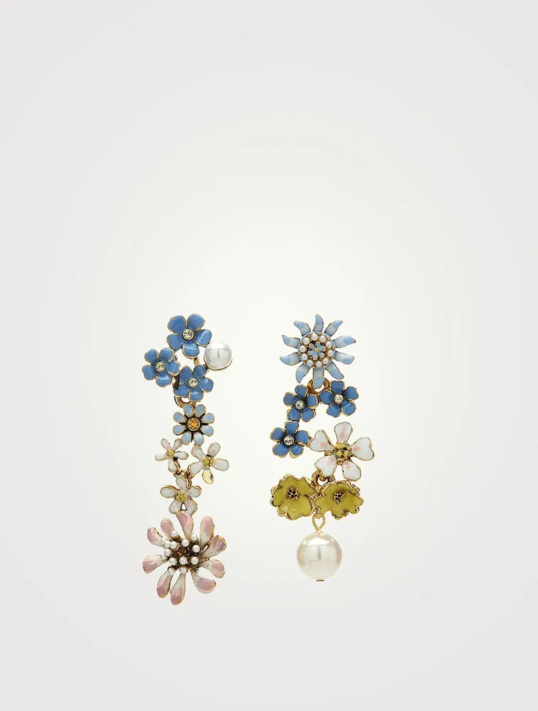 Faux Pearl Primavera Earrings With Faux Pearls And Crystals