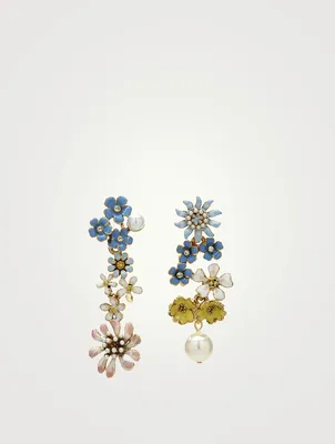 Faux Pearl Primavera Earrings With Faux Pearls And Crystals