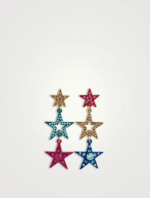 Starburst Drop Earrings With Crystals