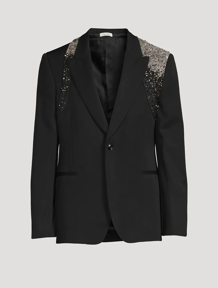 Wool Embellished Harness Jacket