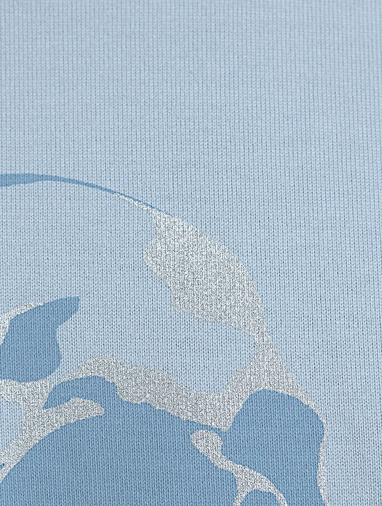 Stencil Skull Cotton T-Shirt