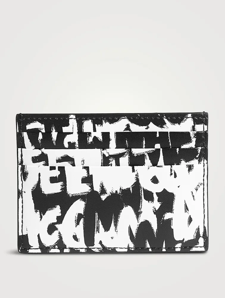 Leather Graffiti Card Holder