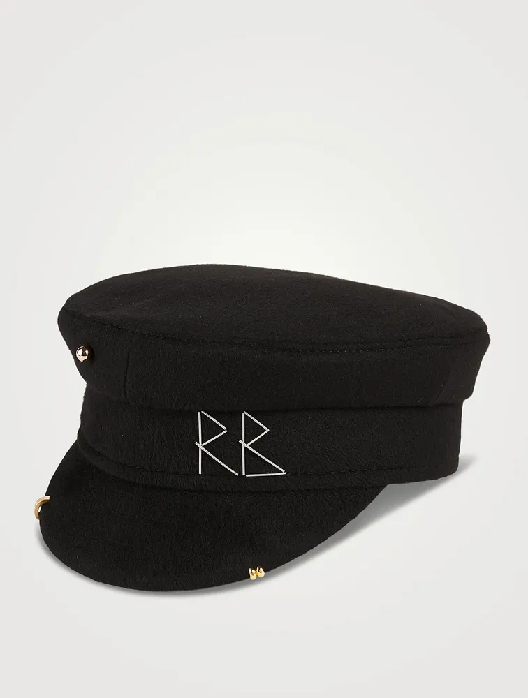 Pierced Wool Baker Boy Cap