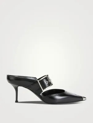 Punk Leather Mule Pumps
