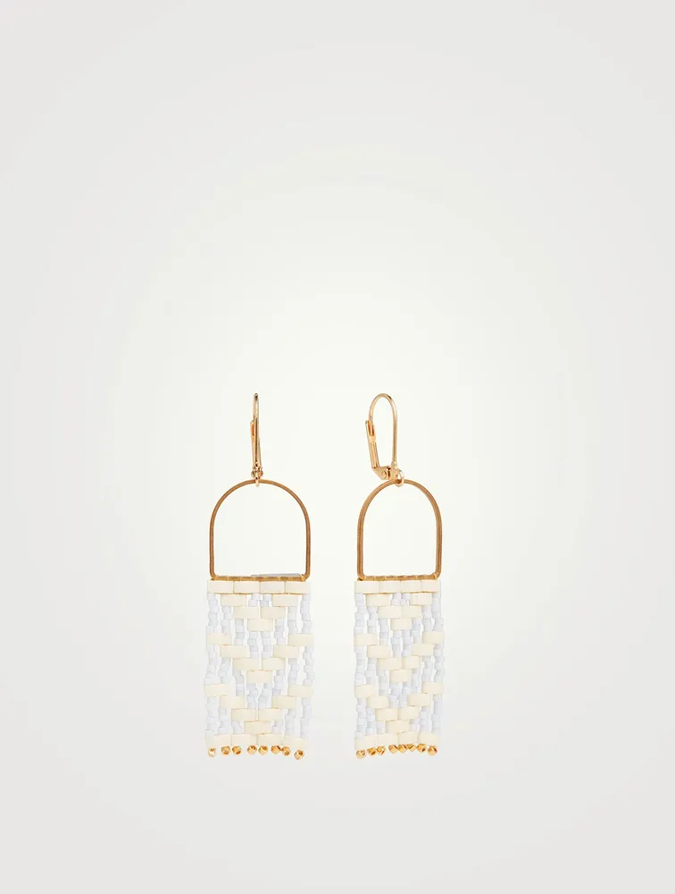 Beaded Michif Woven Dangler Earrings
