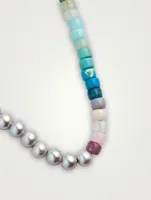 Beaded Necklace With Pearl And Gemstones