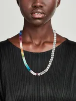 Beaded Necklace With Pearl And Gemstones