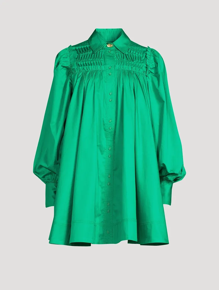 Tidal Tucked Shirt Dress