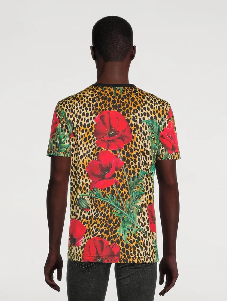 Cotton T-Shirt Poppy Print