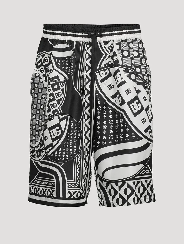 Silk Twill Jogging Shorts Bandana Print