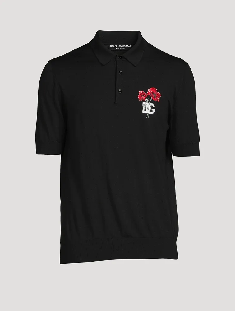 Wool Polo Shirt With DG Embroidery