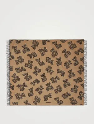 Thomas Bear Cashmere Wool Jacquard Blanket