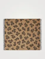 Thomas Bear Cashmere Wool Jacquard Blanket