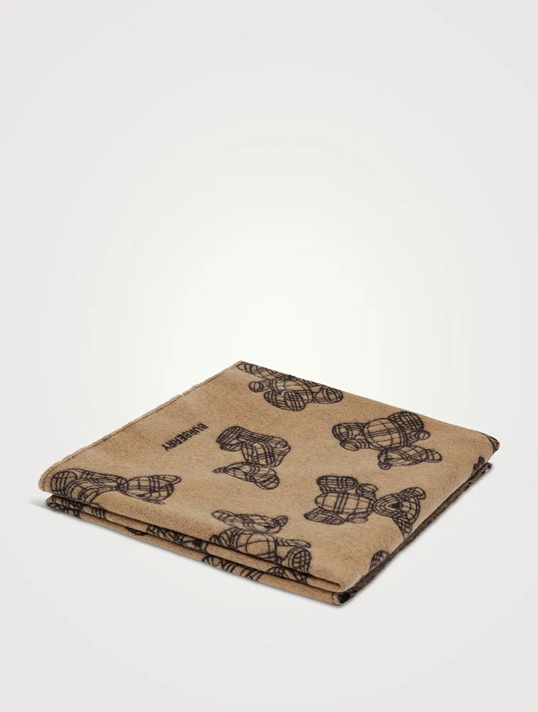 Thomas Bear Cashmere Wool Jacquard Blanket