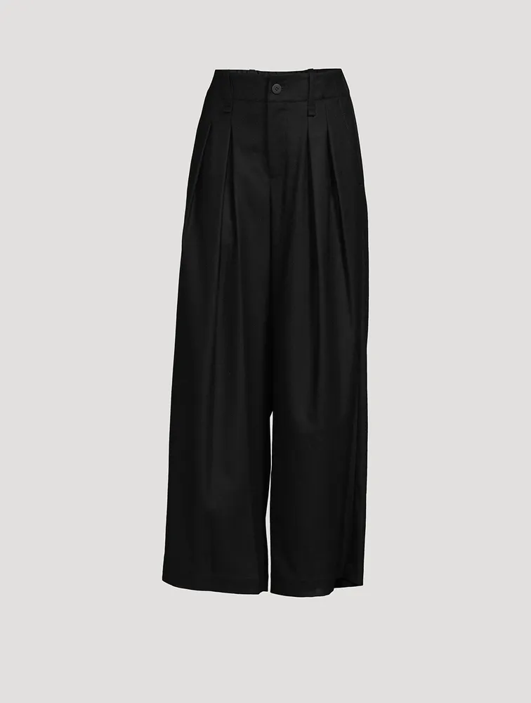 Pleated Wide-Leg Trousers
