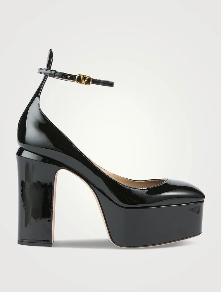 Tan-Go Patent Leather Platform Pumps