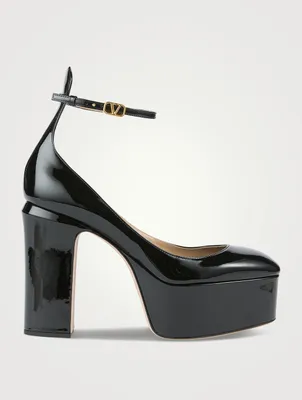 Tan-Go Patent Leather Platform Pumps