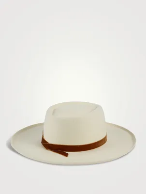 Val Diamond Wool Boater Hat