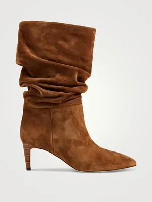 Slouchy Suede Mid-Calf Boots