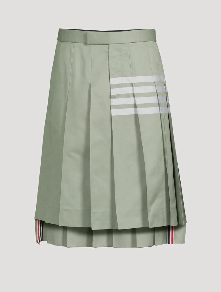 Hairline Madras Check Pleated Skirt