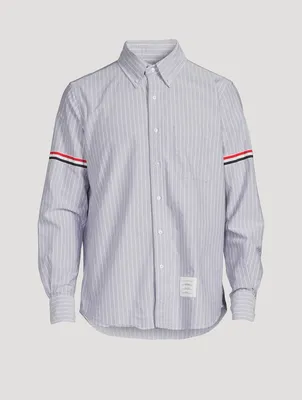 Shadow Pinstripe Oxford Shirt With Armbands